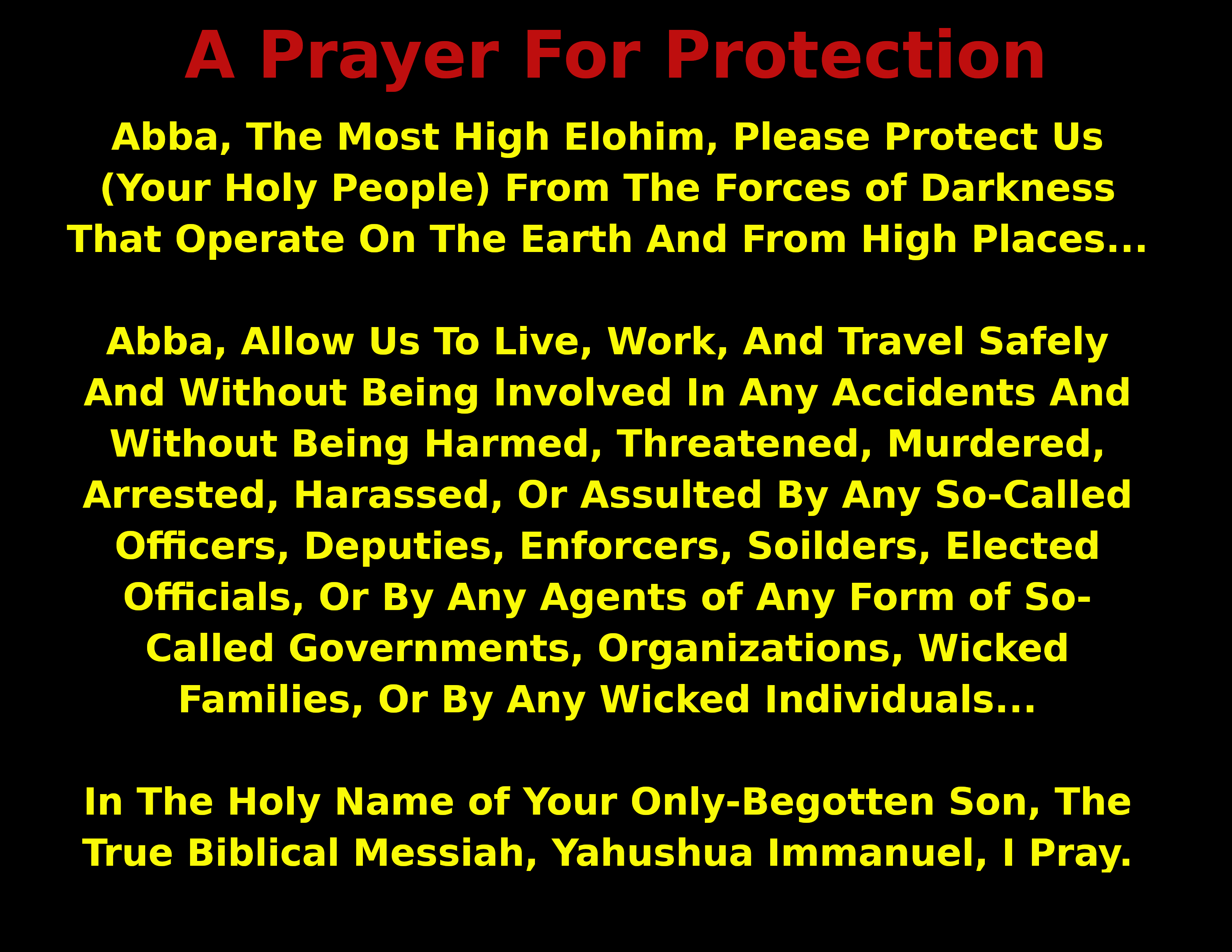 A Prayer For Protection