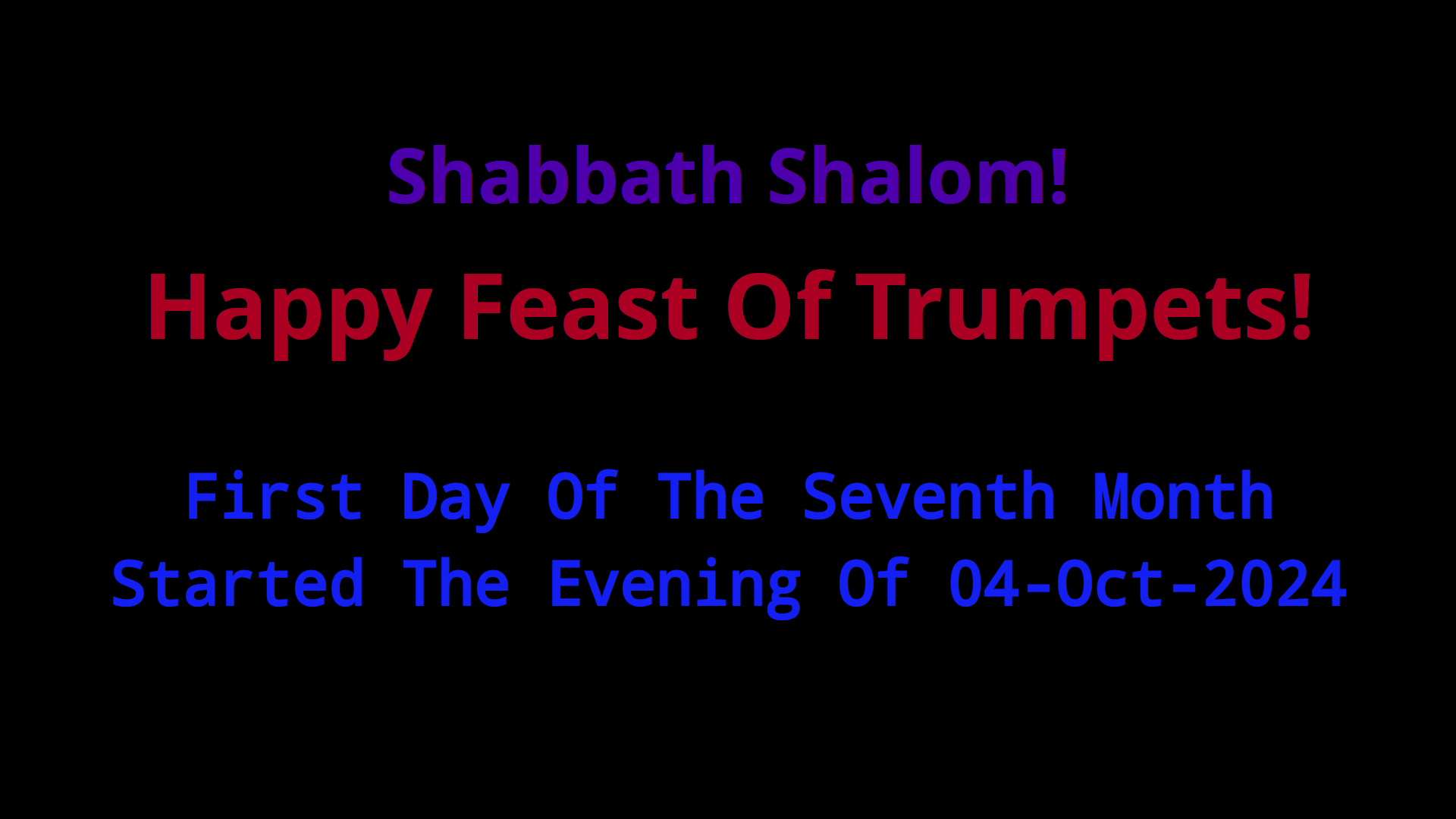 Feast Of Trumpets (2024)